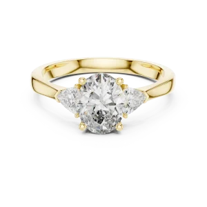 Ethereal Oval and Trillion Silhouette Three-Stone Ring - Image 2
