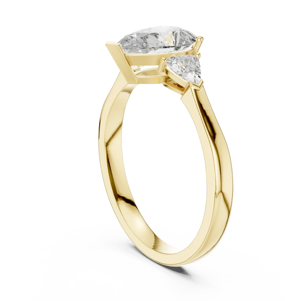 Luminary Pear and Trillion Three-Stone Solitaire Ring - Image 3