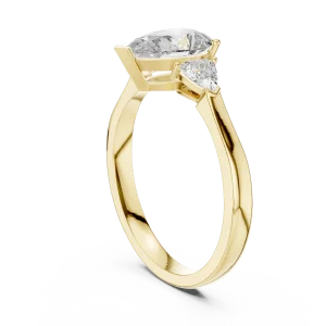 Luminary Pear and Trillion Three-Stone Solitaire Ring - Image 3