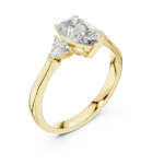 Luminary Pear and Trillion Three-Stone Solitaire Ring