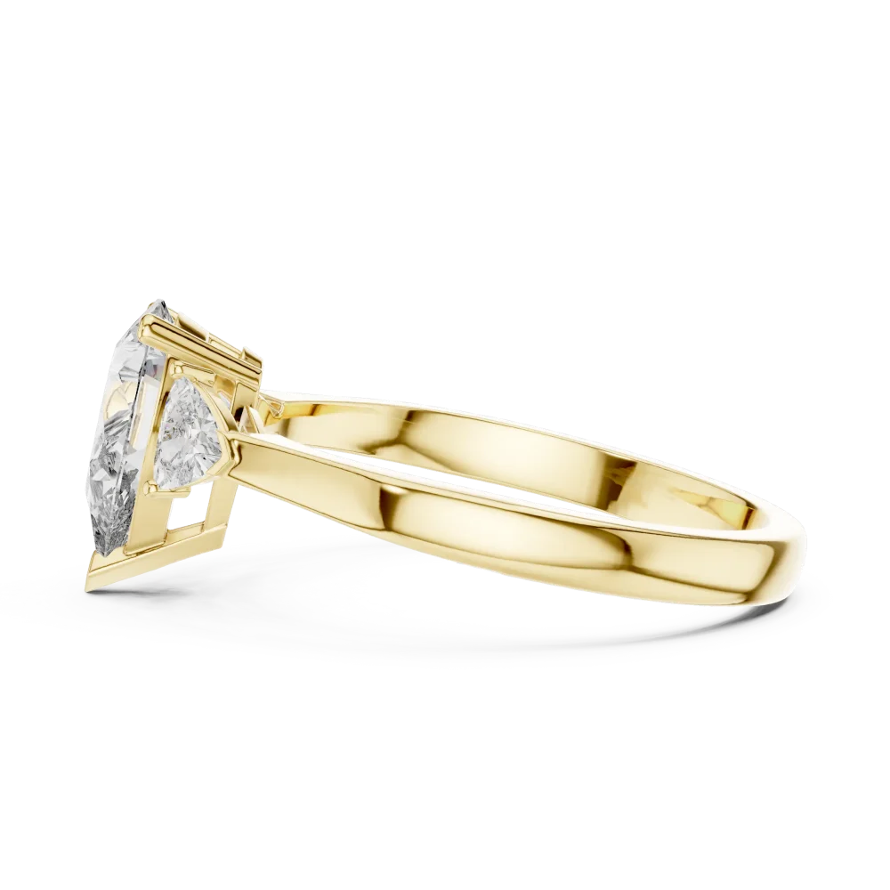 Luminary Pear and Trillion Three-Stone Solitaire Ring - Image 4