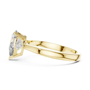 Luminary Pear and Trillion Three-Stone Solitaire Ring - Image 4