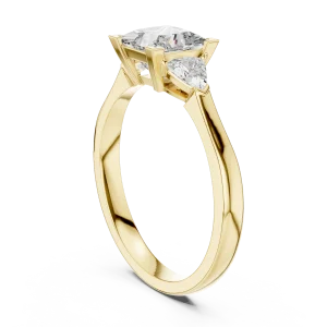 Symmetry Princess and Trillion Three Stone Solitaire Ring - Image 3