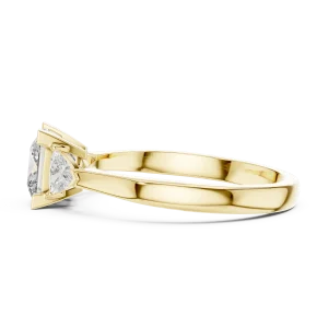 Symmetry Princess and Trillion Three Stone Solitaire Ring - Image 4
