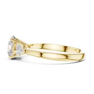 Ethereal Round and Trillion Cut Three Stone Solitaire Ring - Image 4