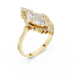Geometric Trillion Dual-Stone Architectural Cocktail Ring