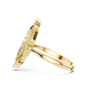 Geometric Trillion Dual-Stone Architectural Cocktail Ring - Image 4