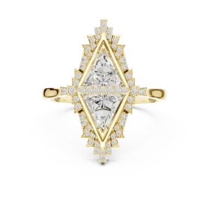 Geometric Trillion Dual-Stone Architectural Cocktail Ring - Image 2