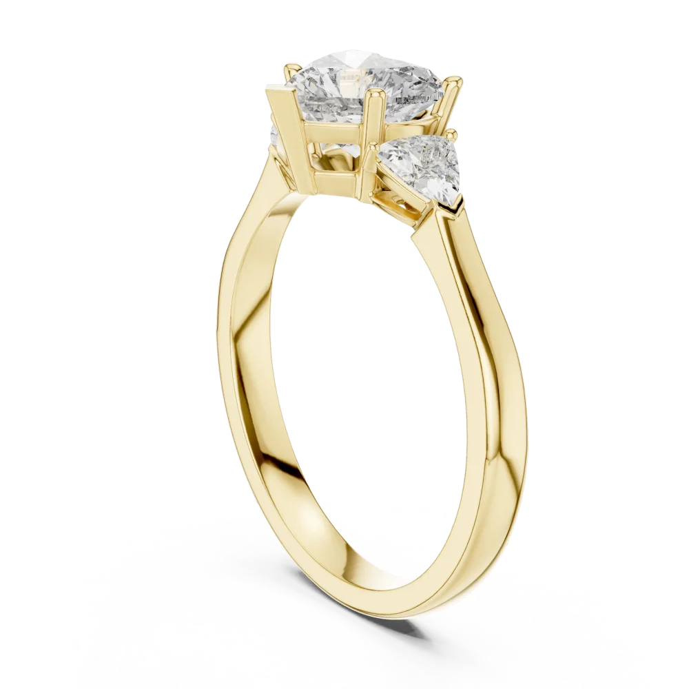 Ethereal Heart & Trillion Cut Three-Stone Statement Ring - Image 3