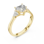 Ethereal Heart & Trillion Cut Three-Stone Statement Ring