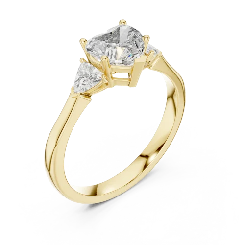 Ethereal Heart & Trillion Cut Three-Stone Statement Ring