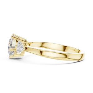 Ethereal Heart & Trillion Cut Three-Stone Statement Ring - Image 4