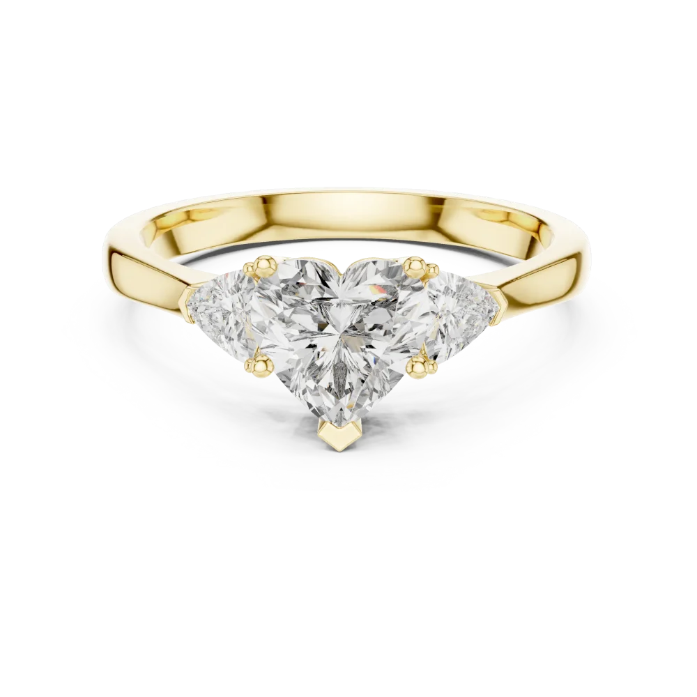 Ethereal Heart & Trillion Cut Three-Stone Statement Ring - Image 2
