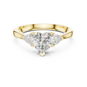 Ethereal Heart & Trillion Cut Three-Stone Statement Ring - Image 2