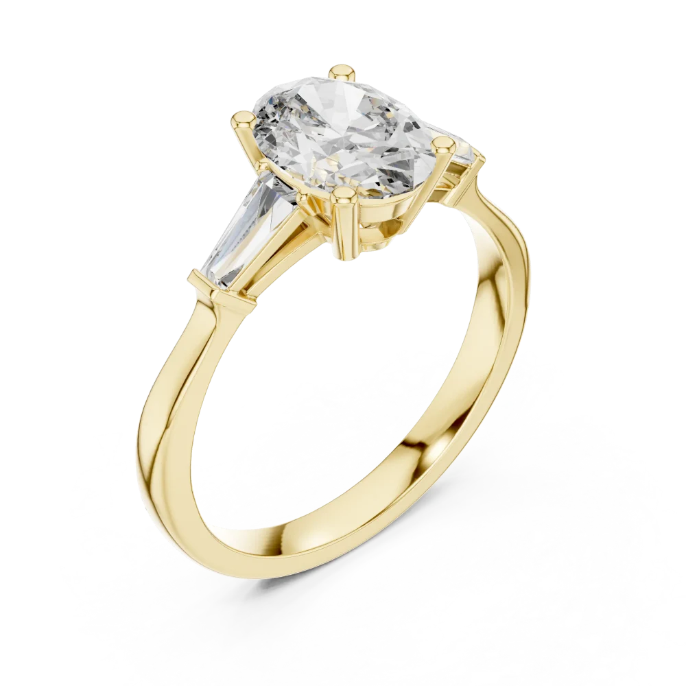 Experience modern elegance with this stunning oval three stone ring. Featuring high-clarity DIAMEUR lab-grown diamonds, discover your perfect fit today.