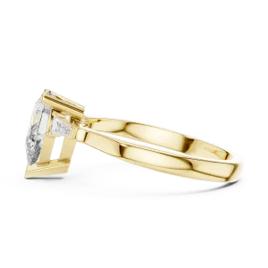 Luminary Pear and Baguette Three-Stone Solitaire Ring - Image 4