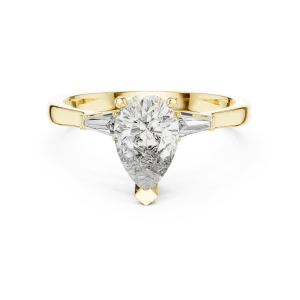 Luminary Pear and Baguette Three-Stone Solitaire Ring - Image 2
