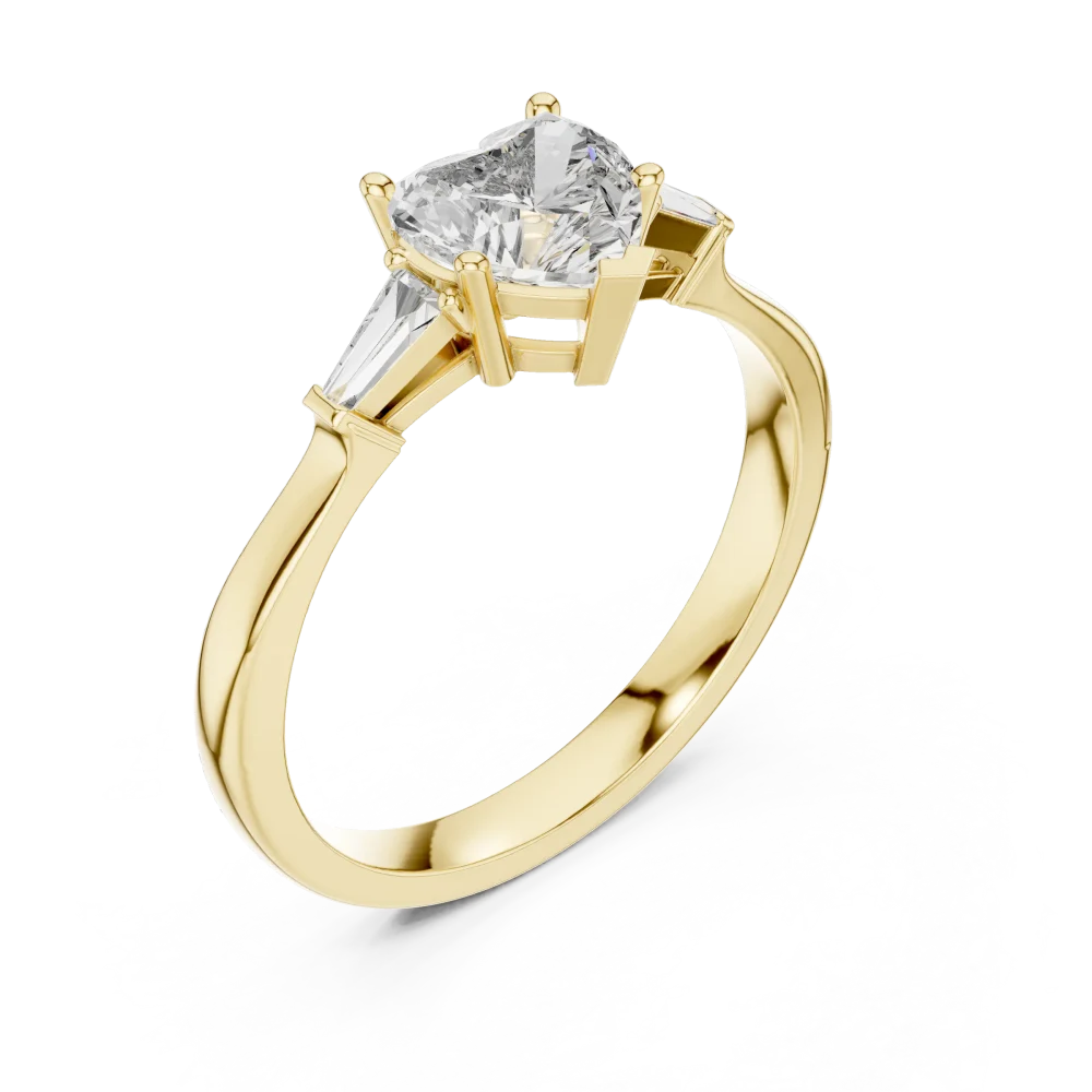 Discover the elegance of our heart and baguette DIAMEUR diamond ring. A modern classic design crafted for brilliance and comfort. Shop this luxury today.