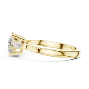Symmetry Heart and Baguette Three Stone Solitaire Ring - Image 4