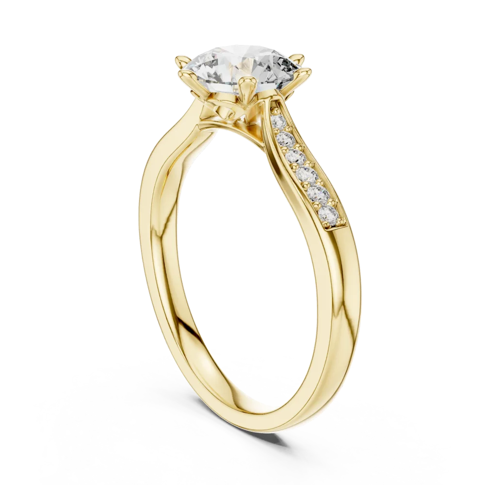 Luminary Round Brilliant Pavé-Set Solitaire Ring - Image 3