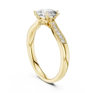 Luminary Round Brilliant Pavé-Set Solitaire Ring - Image 3