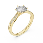 Luminary Round Brilliant Pavé-Set Solitaire Ring
