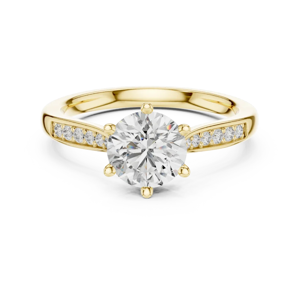 Luminary Round Brilliant Pavé-Set Solitaire Ring - Image 2