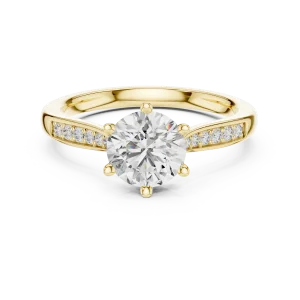 Luminary Round Brilliant Pavé-Set Solitaire Ring - Image 2
