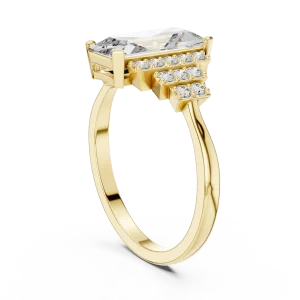 Luminary Emerald Cut Architectural Tiered Solitaire Ring - Image 3