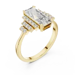 Luminary Emerald Cut Architectural Tiered Solitaire Ring