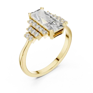 Luminary Emerald Cut Architectural Tiered Solitaire Ring