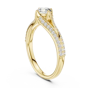 Ethereal Round Brilliant Pavé-Set Split Shank Solitaire Ring - Image 3