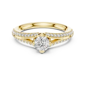 Ethereal Round Brilliant Pavé-Set Split Shank Solitaire Ring - Image 2