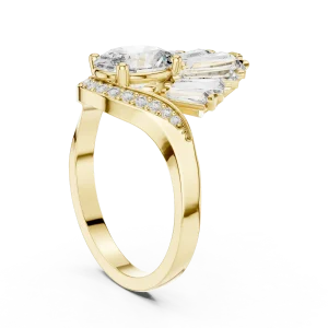 Luminary Oval and Baguette Fan Statement Solitaire Ring - Image 3