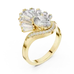 Luminary Oval and Baguette Fan Statement Solitaire Ring