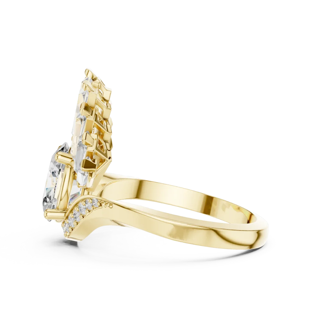 Luminary Oval and Baguette Fan Statement Solitaire Ring - Image 4