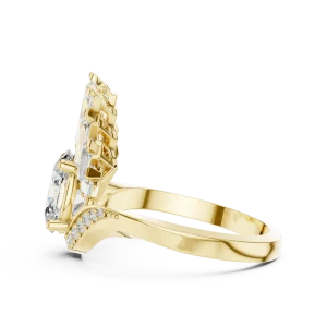 Luminary Oval and Baguette Fan Statement Solitaire Ring - Image 4