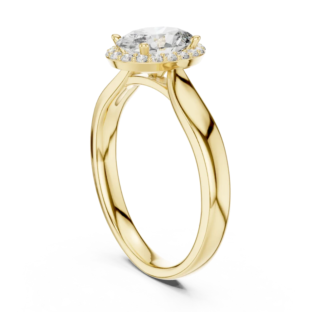 Ethereal Oval Cut Halo Solitaire Ring - Image 3