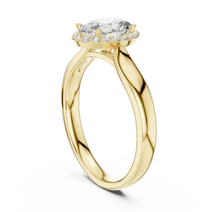 Ethereal Oval Cut Halo Solitaire Ring - Image 3