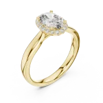 Ethereal Oval Cut Halo Solitaire Ring
