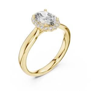Ethereal Oval Cut Halo Solitaire Ring
