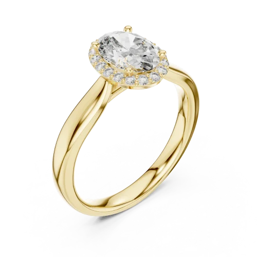 Ethereal Oval Cut Halo Solitaire Ring