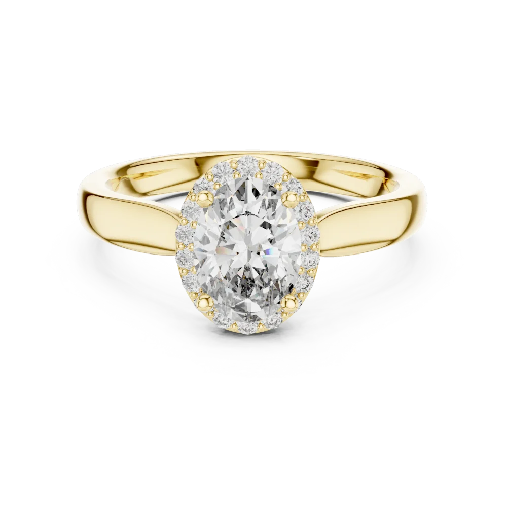 Ethereal Oval Cut Halo Solitaire Ring - Image 2