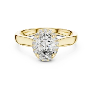 Ethereal Oval Cut Halo Solitaire Ring - Image 2