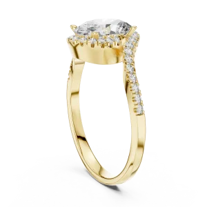 Ethereal Oval Cut Pavé-Set Solitaire Engagement Ring - Image 3
