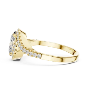 Ethereal Oval Cut Pavé-Set Solitaire Engagement Ring - Image 4