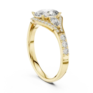 Ethereal Oval and Pear Silhouette Solitaire Engagement Ring - Image 3
