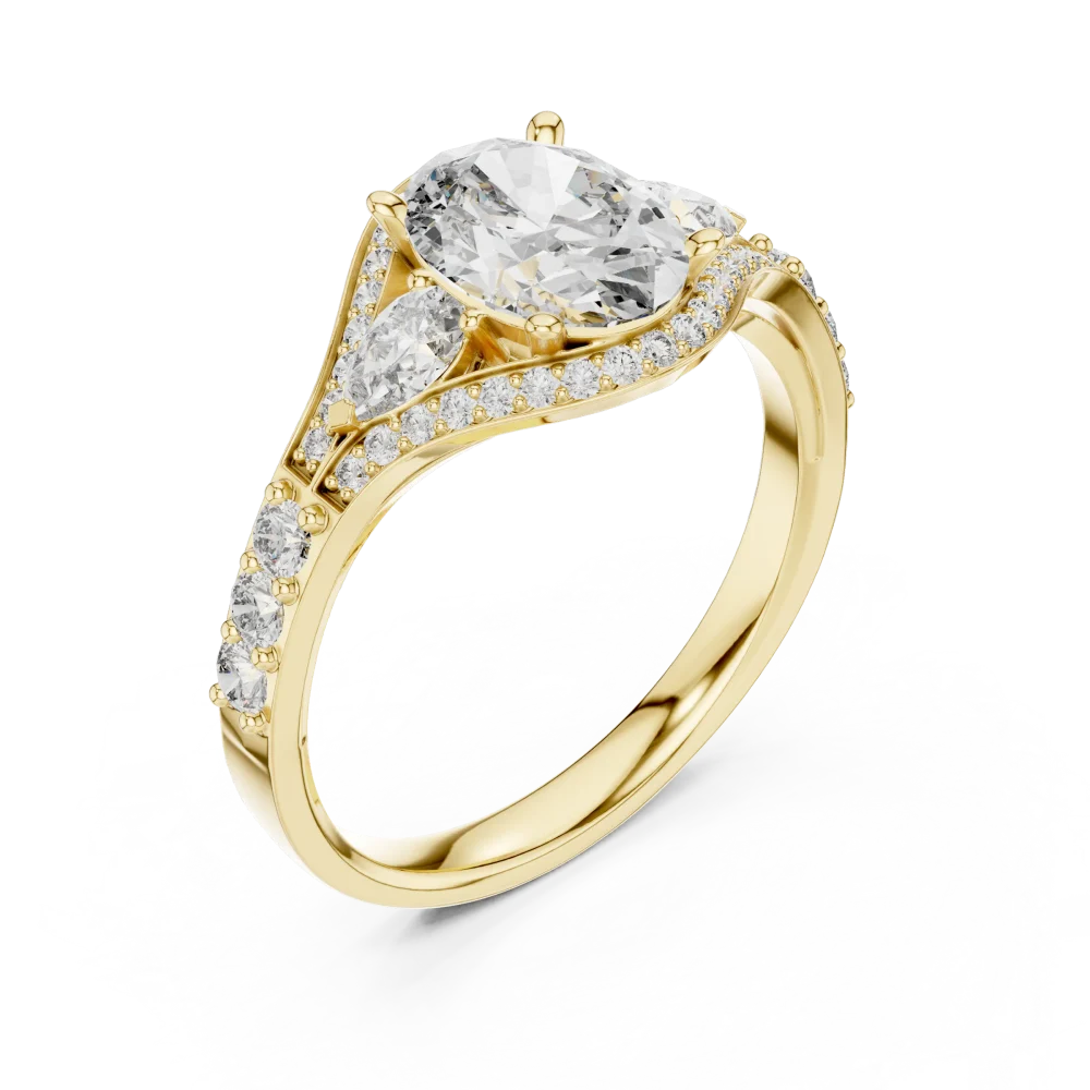 Discover the elegance of this oval and pear solitaire ring. Handcrafted with DIAMEUR lab-grown diamonds for unmatched brilliance. Shop the look today.
