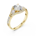 Ethereal Oval and Pear Silhouette Solitaire Engagement Ring
