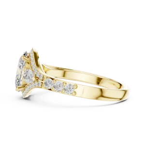 Ethereal Oval and Pear Silhouette Solitaire Engagement Ring - Image 4